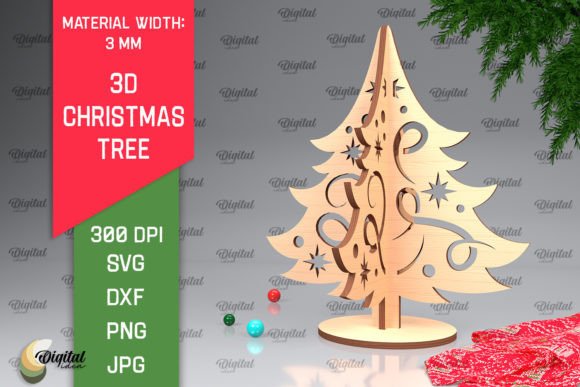 3D Christmas Tree Laser Cut Design for Winter Amp Creations