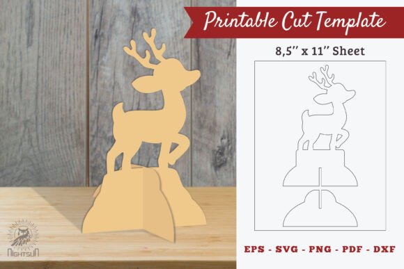 Baby Deer Printable Cut Template for Winter Amp Branding