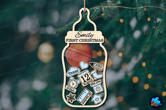 Baby s First Christmas Ornament Svg for Winter Amp Creations