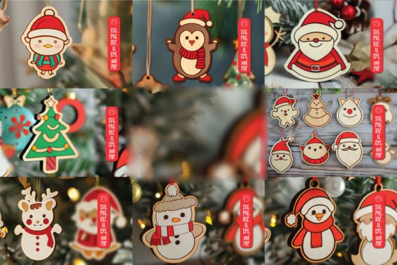 Christmas Ornaments SVG Cut File Bundle for Winter Amp