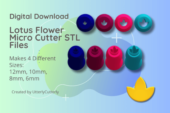 Clay Cutter STL File Lotus Flower Micro Cutter for Tools