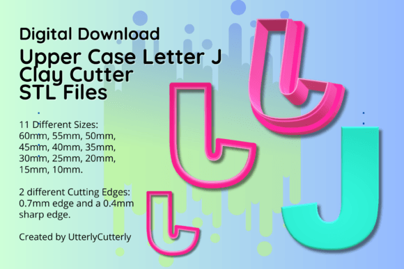 Clay Cutter STL File Upper Case Letter J: A Designer's Real-World Review