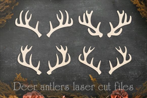 Deer Antlers SVG Bundle, Reindeer Horns for Winter Amp