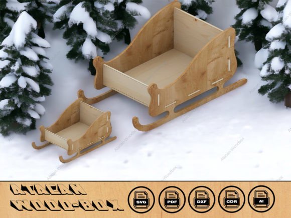 Holiday GlowforgeReindeers and Sleigh for Winter Amp