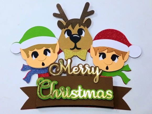 Merry Christmas Cake Topper SVG – Holida Winter Amp