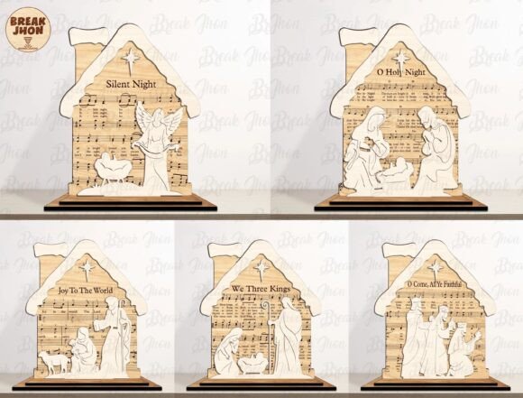 Nativity Standing Decor Laser Cut File for Winter Amp