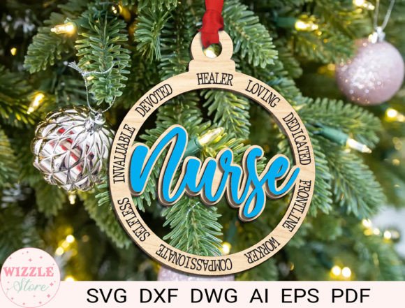 Nurse Ornament SVG for Winter Amp Blog Graphics