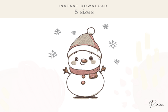 Snowman Embroidery Design for Christmas Collections
