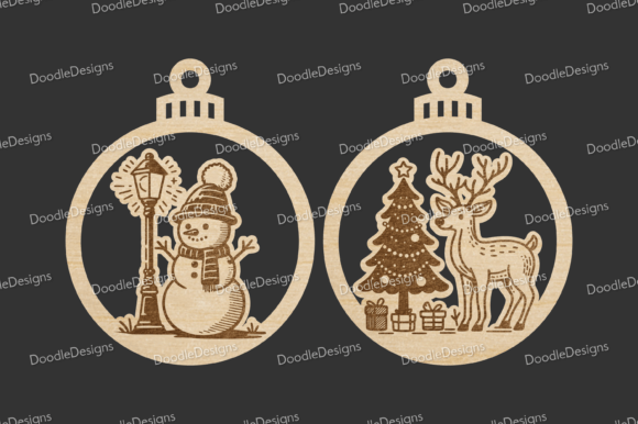 Snowman Reindeer Christmas SVG Baubles for Winter Amp