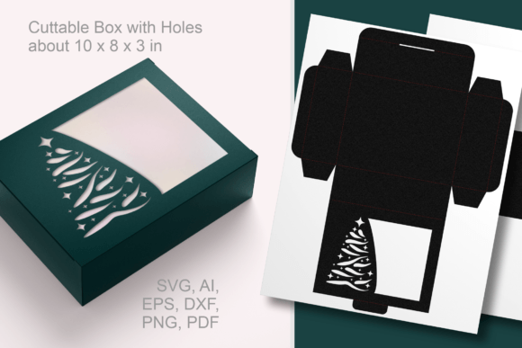 Sparkling Xmas Tree Rectangular Gift Box for Christmas Sellers