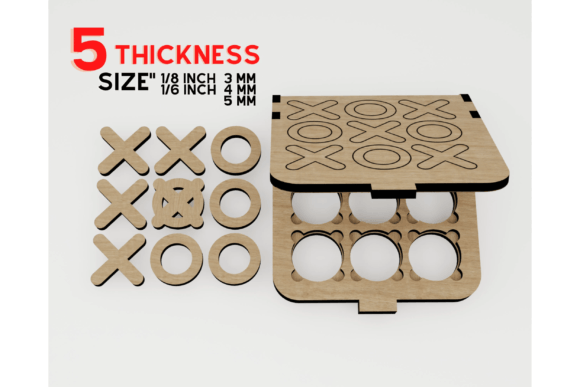 Tic Tac Toe Wooden Board Game Laser Cut for Board Games