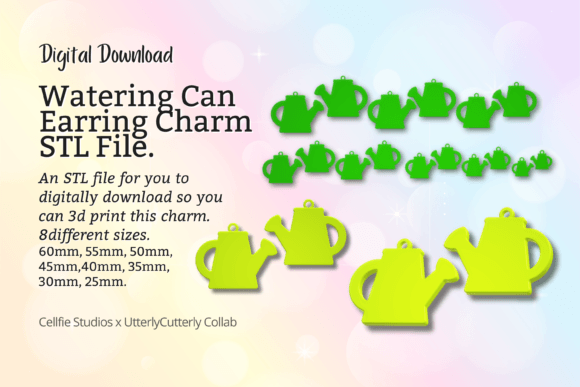 Watering Can Earring Charm STL File - Digital Tools Review
